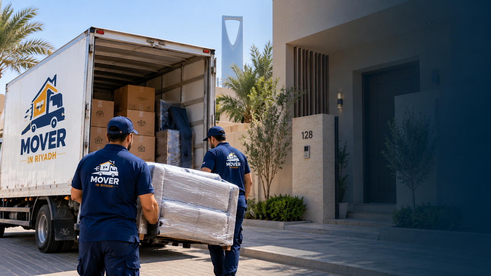 فريق موفر إن الرياض أثناء نقل الأثاث